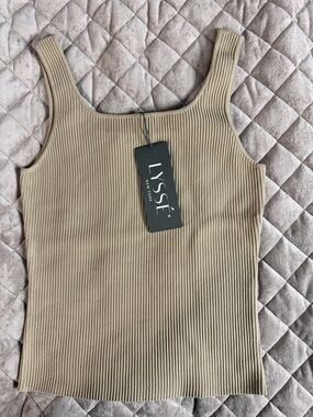 Lysse Ribbed Tank Top in Taupe